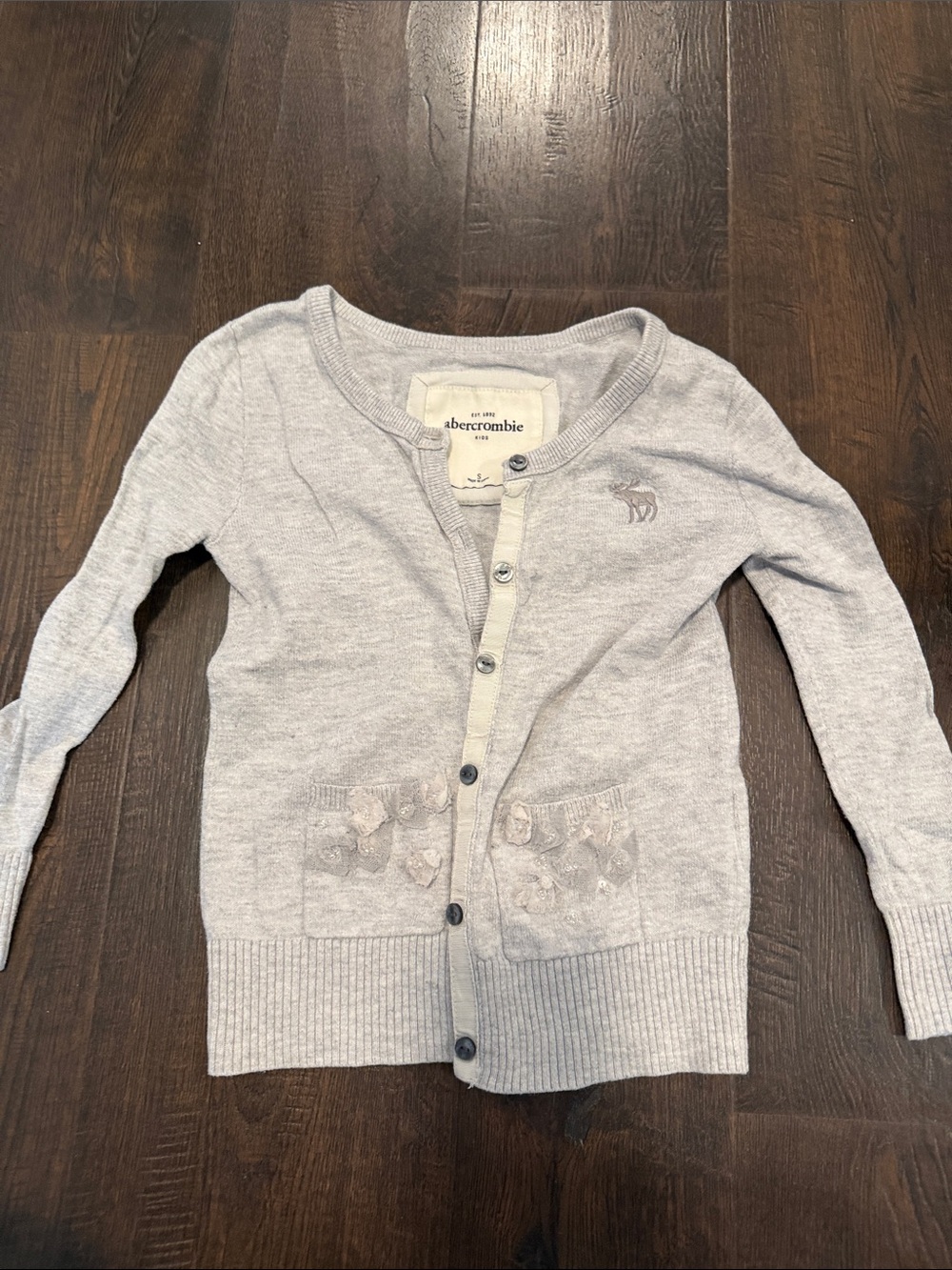 Abercrombie & Fitch Light Gray Kids Knit Cardigan